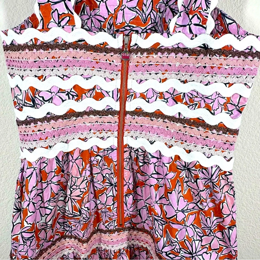 Celia B Floki Tiered Floral Midi Dress With Tie Shoulders Medium NWT - Picture 11 of 14